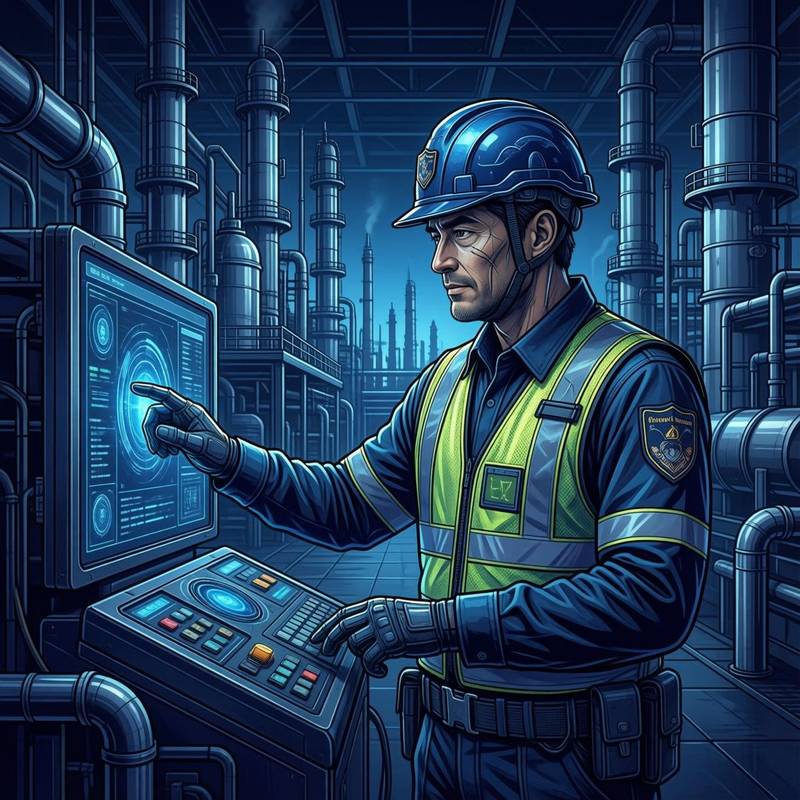 Field worker with AI panel